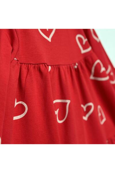 OZZY KİDS Girl's Heart Patterned Dress