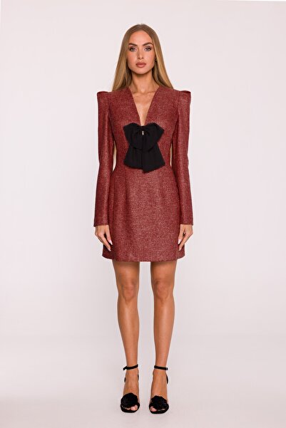 Made of Emotion Long-sleeved mini dress with chiffon bow