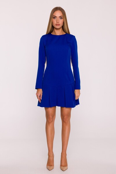 Made of Emotion Elegant mini dress with deep pleats
