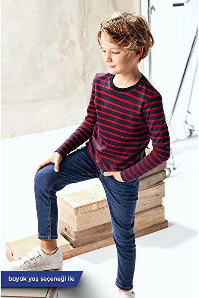 Brix Μπλουζάκι με μακρυμάνικο μπλουζάκι για αγόρια σε κόκκινο χρώμα