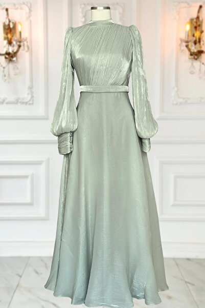 Amine Hüma Zen Abiye Elbise Mint