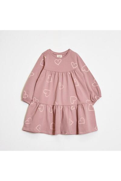 OZZY KİDS Girl's Heart Patterned Dress