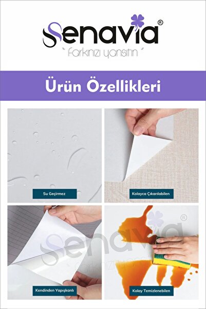 senavia farkınızı yansıtın Düz Renkler Mobilya Masa Fayans Zemin Dolap Mutfak Kaplama Kendinden Yapışkanlı Folyo 122 x 100cm