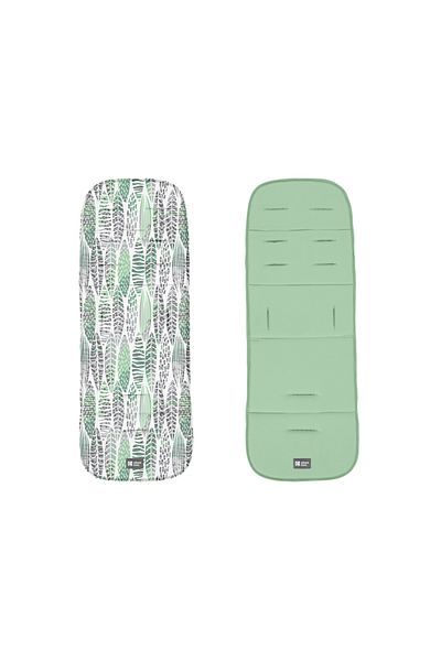Kikka Boo KikkaBoo Double Sided Stroller Mattress Leaves Mint