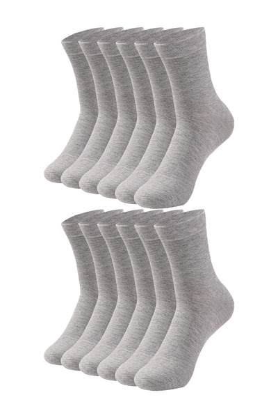 HRN Textile 12 Pack Men's Cotton Plain Long Socks – Anti-Sweat and Odor