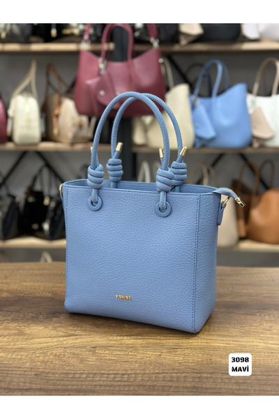 VICTORIA SHINE حقيبة كبسولة معقودة من سافي 3098 - أزرق