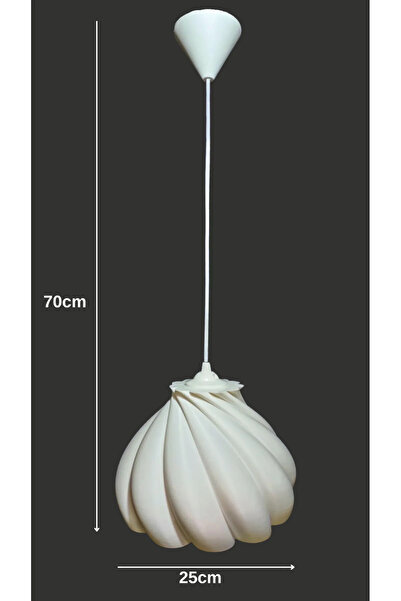 Genel Markalar Pumpkin Tekli Avize Yatak Odası, Mutfak, Oturma Odası Beyaz Tasarım Tekli Sarkıt Avize (PLASTİK)