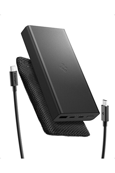 Spigen 20000 mAh Alüminyum 30W USB-C + USB-A Giriş/Çıkış Hızlı Şarj 3 Port Ka...