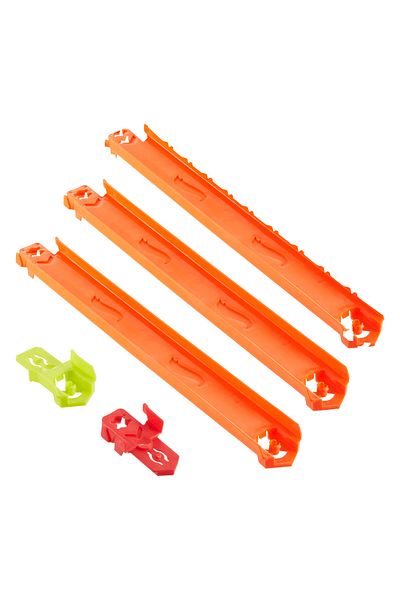 HOT WHEELS Track Creator Flat Track Pack, 90 cm Easy-To-Assemble Track and 2 Adapters Jdw41