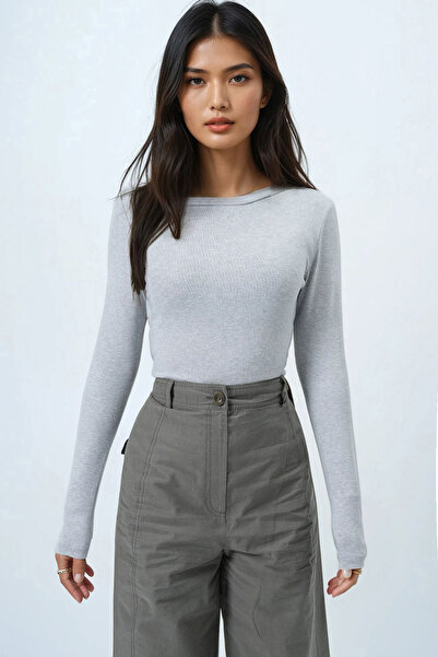 Trend Alaçatı Stili Women's Grimelange Crew Neck Basic Blouse Alc-X14389