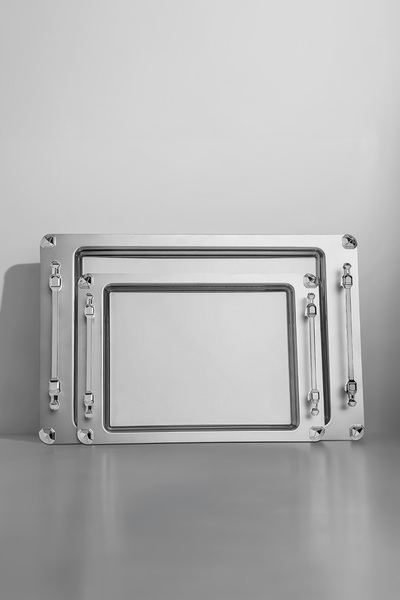 Nehir مجموعة فيرونا مكونة من صينيتين من الفولاذ الساتان