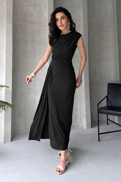 Trendyol Collection Black Bodycon Maxi Stylish Evening Prom Dress Homecoming Dress Tprss25El00316