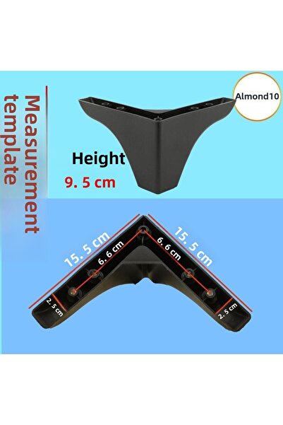 Badem10 Set de 20 de piese Rose Canapea Mobilier Canapea Canapea Unitate TV Upgrade Suport Picior 9,5 cm Picioare negre