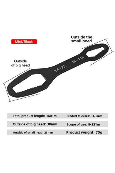 Choice1 مفتاح ربط توركس عالمي قابل للتعديل مقاس 160 مم 8-22 مم 3-17 مم 8-22 م...