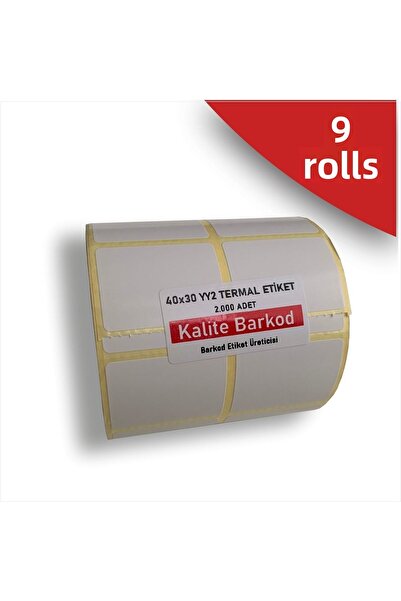 Kalite Barkod 40x30 2 قطعة ملصق حراري جنبًا إلى جنب| 6 لفات من ملصقات الباركود
