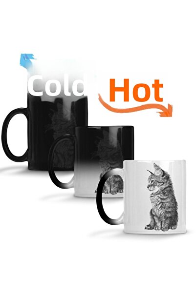 Baskı Dükkanı Cat Cat Magic Mug Cup Porcelain