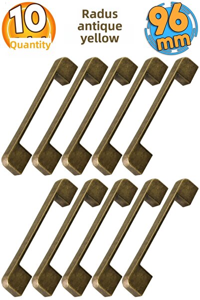 Badem10 Radus Antique Antique Galben 96 Mm Mobilier Metal Sertar Bucătărie Dulap Dulap Mâner Mâner 10buc