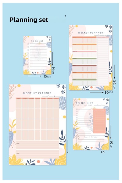 BULUT DİJİTAL Planning Set/Set of 4/Check Card/Table Top
