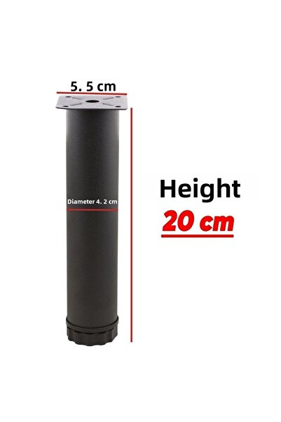 Badem10 Metal reglabil Maple 20 cm Mobilier negru Canapea Fotoliu Baza de ridicare Suport picioare picioare