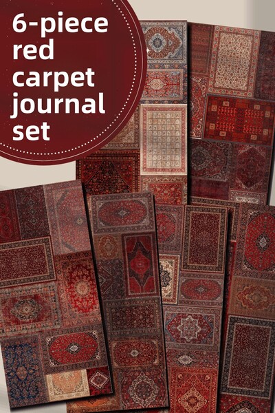 Hume Craft Set de 6 autocolante tematice pentru covor cu model etnic roșu