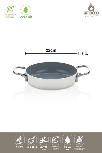Amboss Sera Nova Fireproof Non-Stick Ceramic Pan 22 cm – White