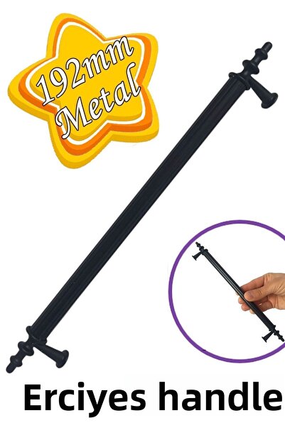 GLASWEN Mâner Erciyes Negru 192 mm Mâner pentru mobilă Dulap de bucătărie Ser...