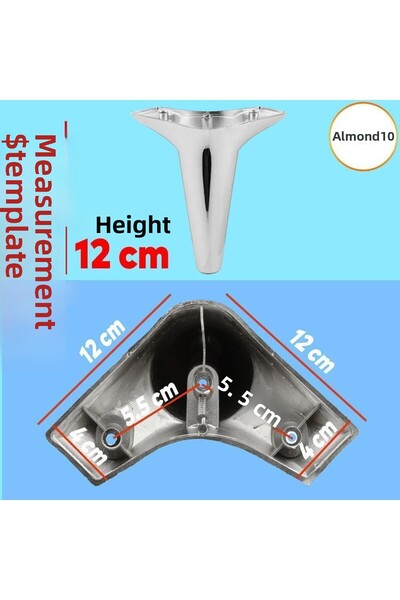 Badem10 Aspen Set of 6 Furniture TV Unit Sofa Bed Armchair Sofa Base Support Legs 12 Cm Chrome M8