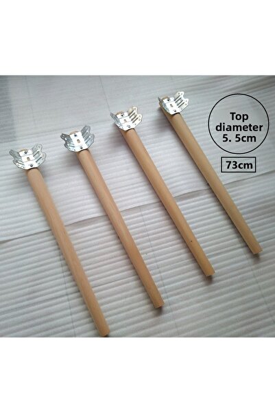 DEMONTEPARK 4 bucăți 73 cm picioare de masă din lemn - naturale, nevopsite, d...