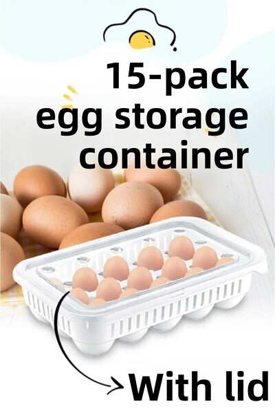 ELMADALI Egg Storage Set of 15 White Eggs - Refrigerator Box