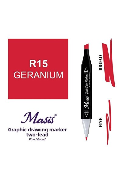 Masis قلم تحديد مزدوج الأطراف 15 جيرانيوم
