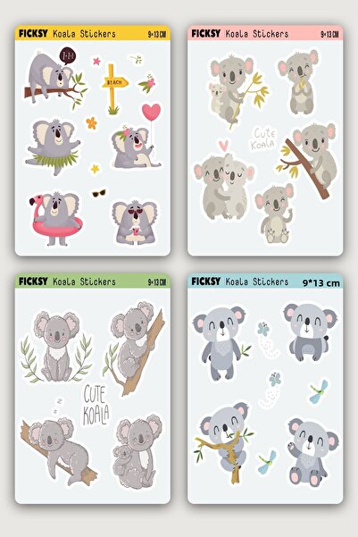 Ficksy مجموعة ملصقات كوالا اللطيفة - 29 قطعة من ملصقات الملصقات
