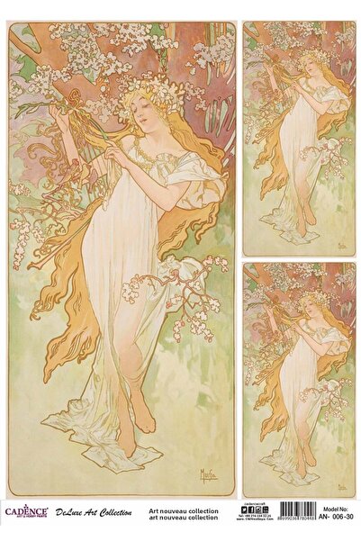 Cadence 06 مجموعة ديكوباج من النحاس Art Nouveau - 30x42