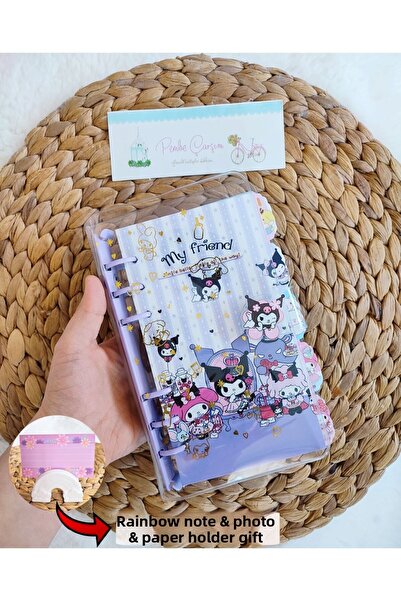 Pembe Çarşı Caiet cu inele Sanrio Lüx - Kuromi, My Melody, Cinnamoroll, Pompo...