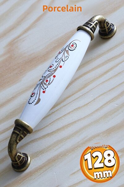 Badem10 Porțelan PREMIUM Galben Antic 128 mm Mobilier pentru Bucătărie Sertar, Dulap, Dulap