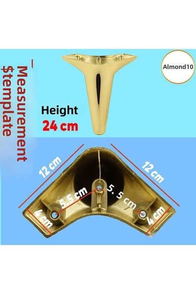 Badem10 Aspen Mobilier de lux Canapea Fotoliu Unitate TV Consolă Stâlp Picioare 24 Cm Aur Aur