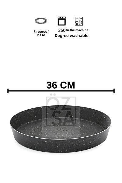 ÖzSa Home Granite Baking Tray Round Baking Tray 36 cm