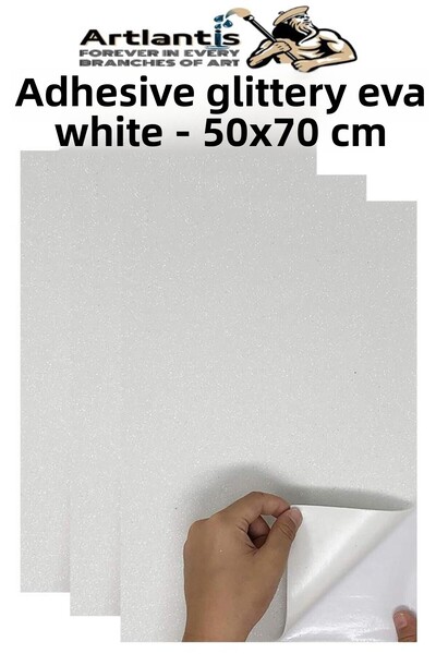 Artlantis White Adhesive Glitter Eva 50X70 cm 3 Pieces Glitter Adhesive Eva S...