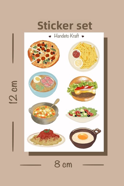 Handeto Kraft مجموعة ملصقات ذات طابع الطعام، ملصق، سجل القصاصات، ملصق مجلة ال...