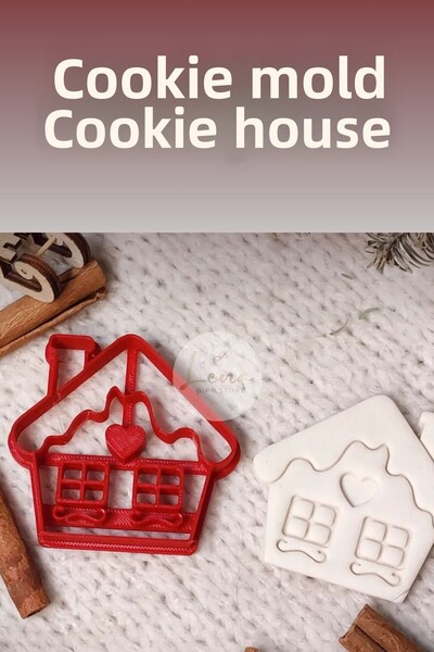 Lena Gift Store Cookie House New Year Christmas Cookie Mold Candy Dough Shape...