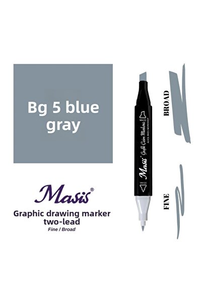 Masis Twin Dual Tip Marker Pen BG5 Blue Gray