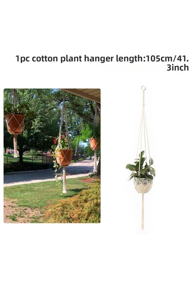 Choice Macrame Hanging Plant Handmade - Flower Pot Wall Decor, Courtyard Garden Hanger