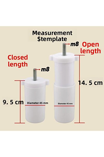 Badem10 M8 Model Mid- Support Λευκός Καναπές Πολυθρόνα Βάσης - Ρυθμιζόμενη, Μπουλόνι και Βίδα (9,5cm)