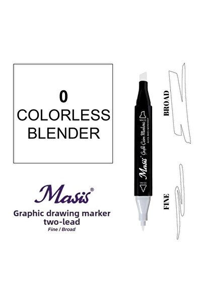 Masis قلم تحديد مزدوج الأطراف 0 خلاط بدون ألوان