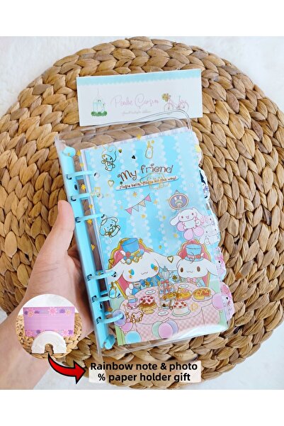 Pembe Çarşı Caiet cu inele Sanrio Lüx, Kuromi, My Melody, Cinnamoroll, Pompom...