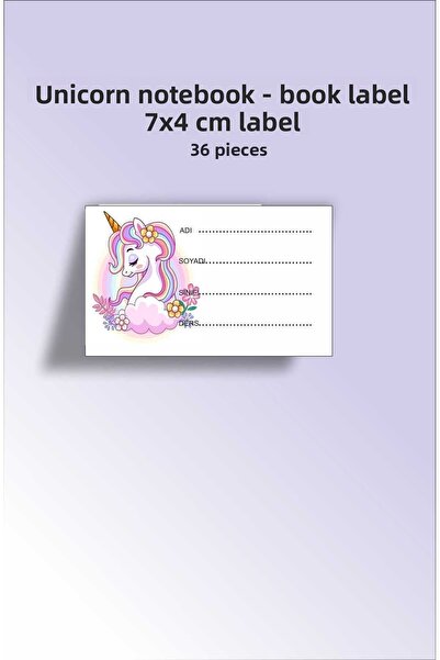 ZY TASARIM Etichetă specială pentru caiet de școală Zy Unicorn 36 bucăți