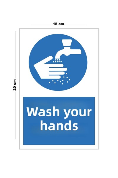 Lucena علامة تحويل معدنية لغسل اليدين مقاس 15 سم × 20 سم