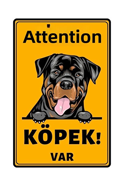 Rana İkra Art Caution Dog Warning Sign (A4) (Pvc Coated)