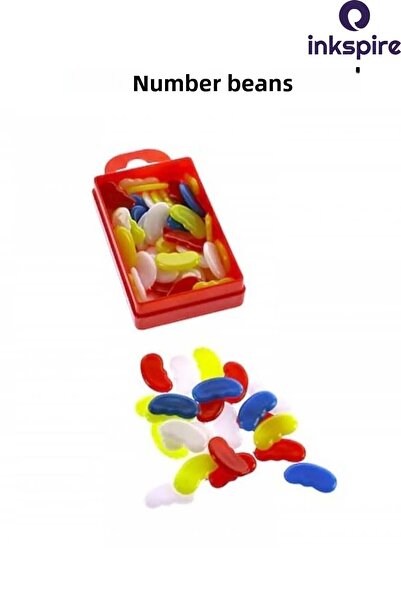 inkspire 1. Colorful Plastic Number Beans for Classrooms - 2 Pack