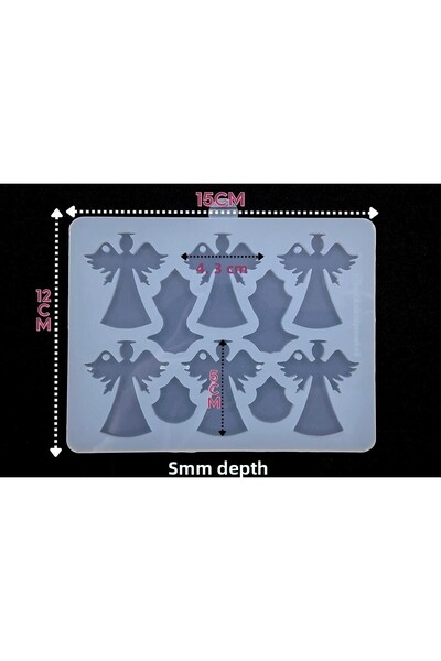 epoksikalipmarketi قالب سيليكون إيبوكسي / قالب ملاك مكون من 6 قطع