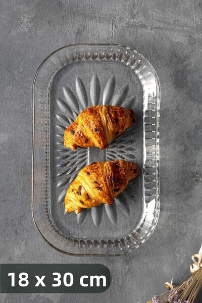 Vienev 1 farfurie ovală de servire și prezentare din sticlă